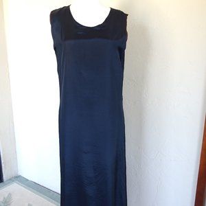 Vintage Charivari M Designer Midi Dress Blue/Brown Reversible READ